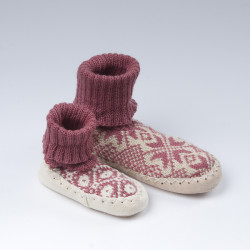 Chaussons-chaussettes rose enfant