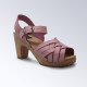 Sabot-sandales talons hauts en nubuck Rose