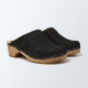 sabot en cuir gras noir 