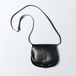 Petite besace en cuir noir