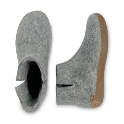 Chaussons Glerups gris clair en laine