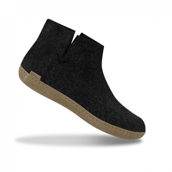 Chausson en feutre de laine gris anthracite