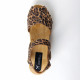 Sabot-sandales en cuir façon léopard 