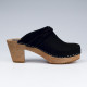 Sabots hauts talons en nubuck noir