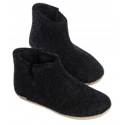 Chaussons Glerups anthracite en feutrine de laine