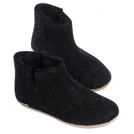 Chaussons Glerups anthracite en feutrine de laine